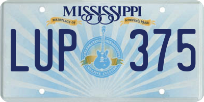 MS license plate LUP375