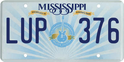 MS license plate LUP376