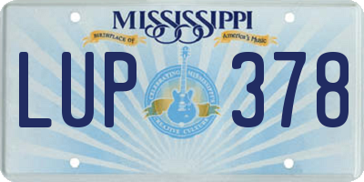 MS license plate LUP378