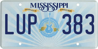 MS license plate LUP383