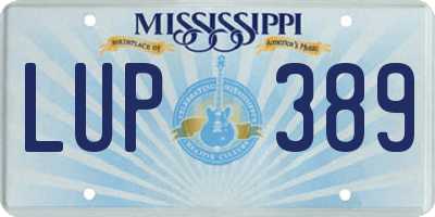 MS license plate LUP389