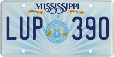 MS license plate LUP390
