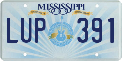 MS license plate LUP391