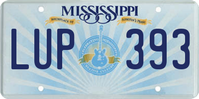 MS license plate LUP393