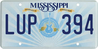 MS license plate LUP394