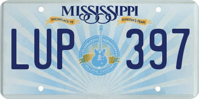 MS license plate LUP397