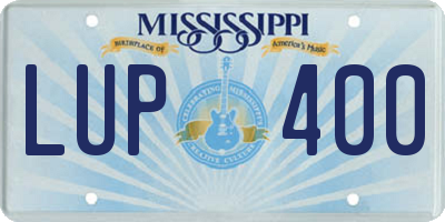 MS license plate LUP400