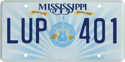 MS license plate LUP401