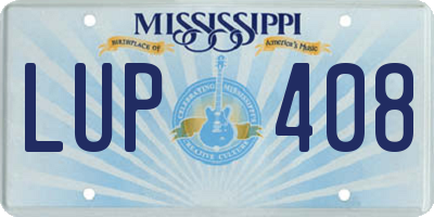 MS license plate LUP408