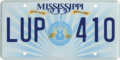 MS license plate LUP410