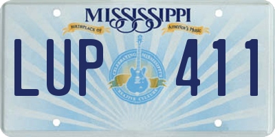 MS license plate LUP411