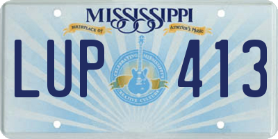 MS license plate LUP413