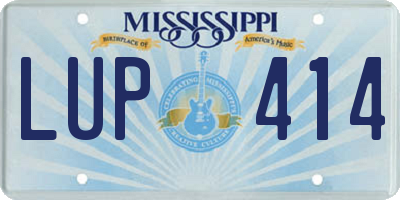 MS license plate LUP414