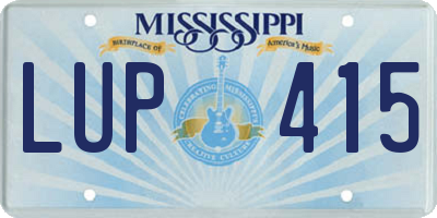 MS license plate LUP415