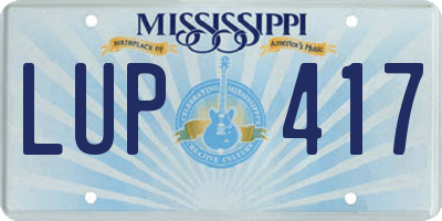 MS license plate LUP417
