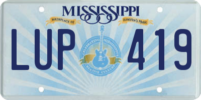 MS license plate LUP419