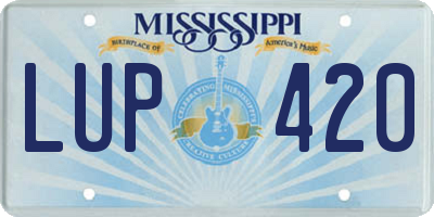 MS license plate LUP420