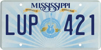 MS license plate LUP421