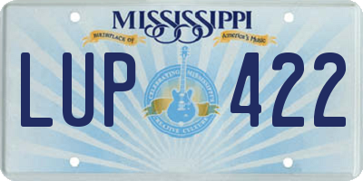 MS license plate LUP422