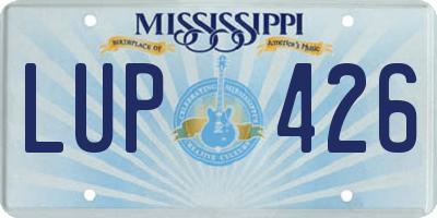 MS license plate LUP426