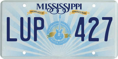 MS license plate LUP427