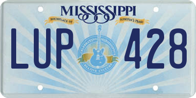 MS license plate LUP428