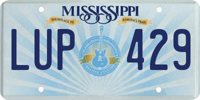 MS license plate LUP429