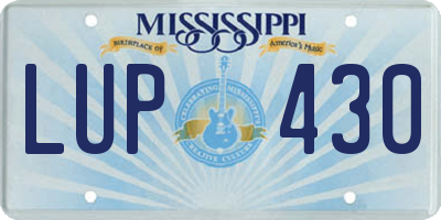 MS license plate LUP430
