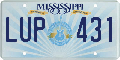 MS license plate LUP431