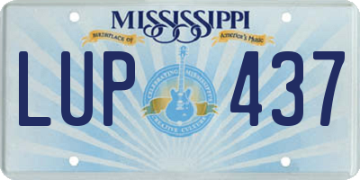 MS license plate LUP437