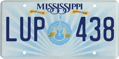 MS license plate LUP438