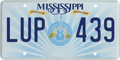 MS license plate LUP439
