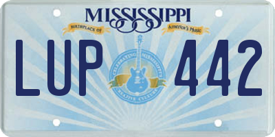MS license plate LUP442