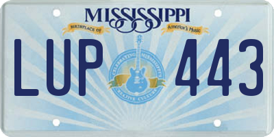 MS license plate LUP443