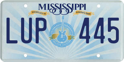 MS license plate LUP445