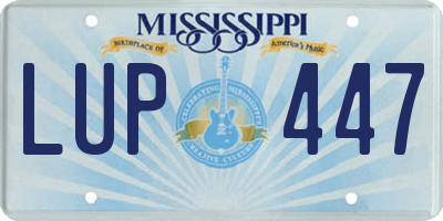 MS license plate LUP447