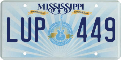 MS license plate LUP449