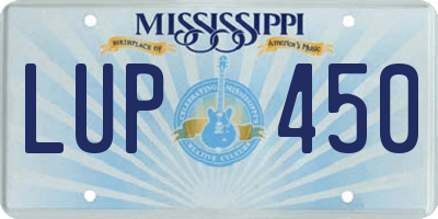 MS license plate LUP450