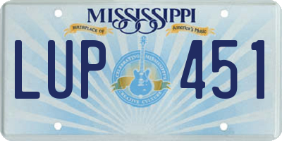 MS license plate LUP451