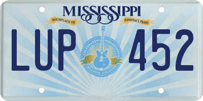 MS license plate LUP452