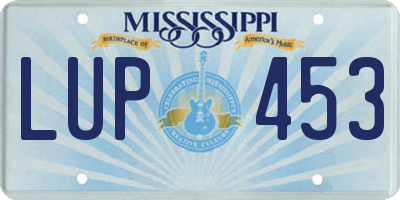 MS license plate LUP453