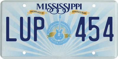 MS license plate LUP454