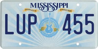 MS license plate LUP455