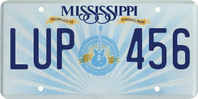 MS license plate LUP456