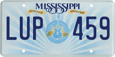 MS license plate LUP459