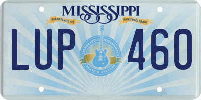 MS license plate LUP460