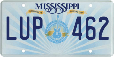 MS license plate LUP462