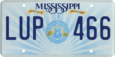 MS license plate LUP466