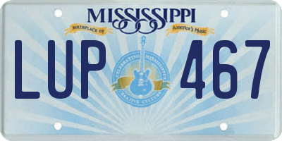 MS license plate LUP467