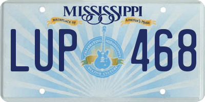 MS license plate LUP468